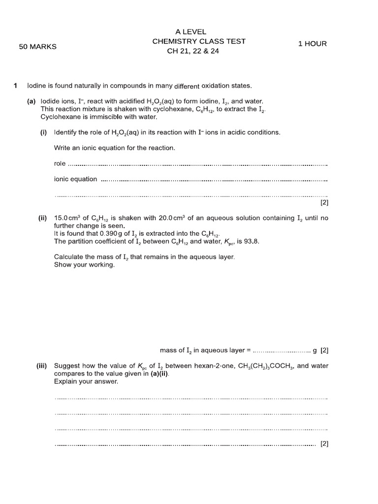A Class Test CH 21-22-24 | PDF