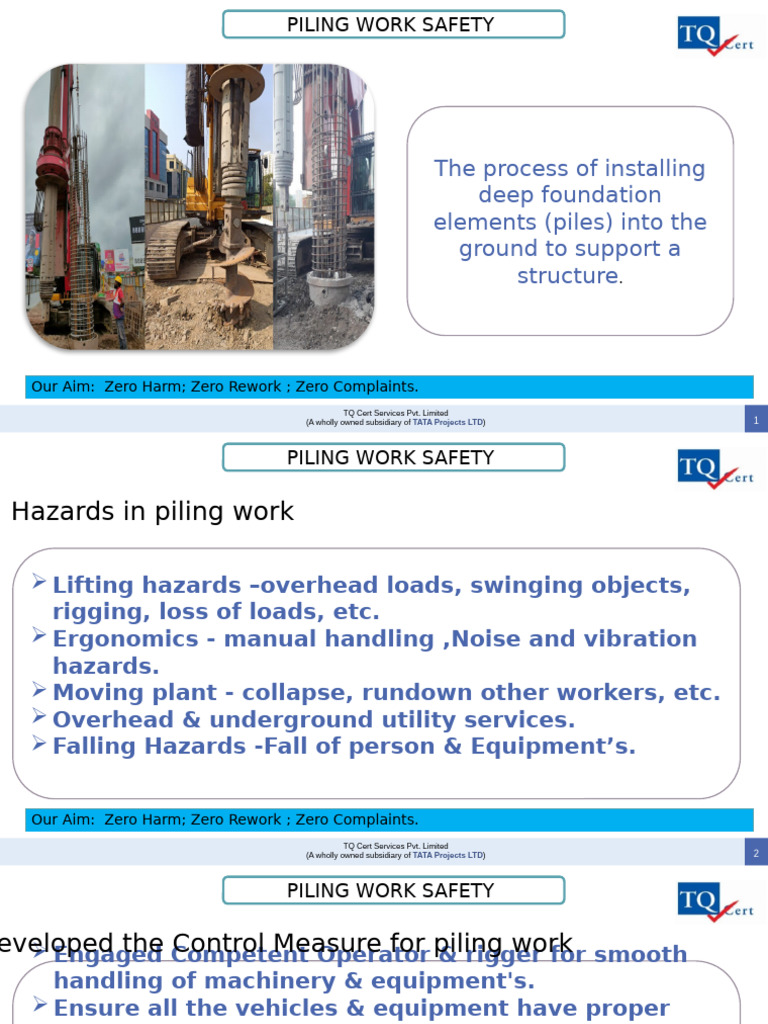Piling Work Safety Guidelines | PDF | Occupational Safety And Health ...