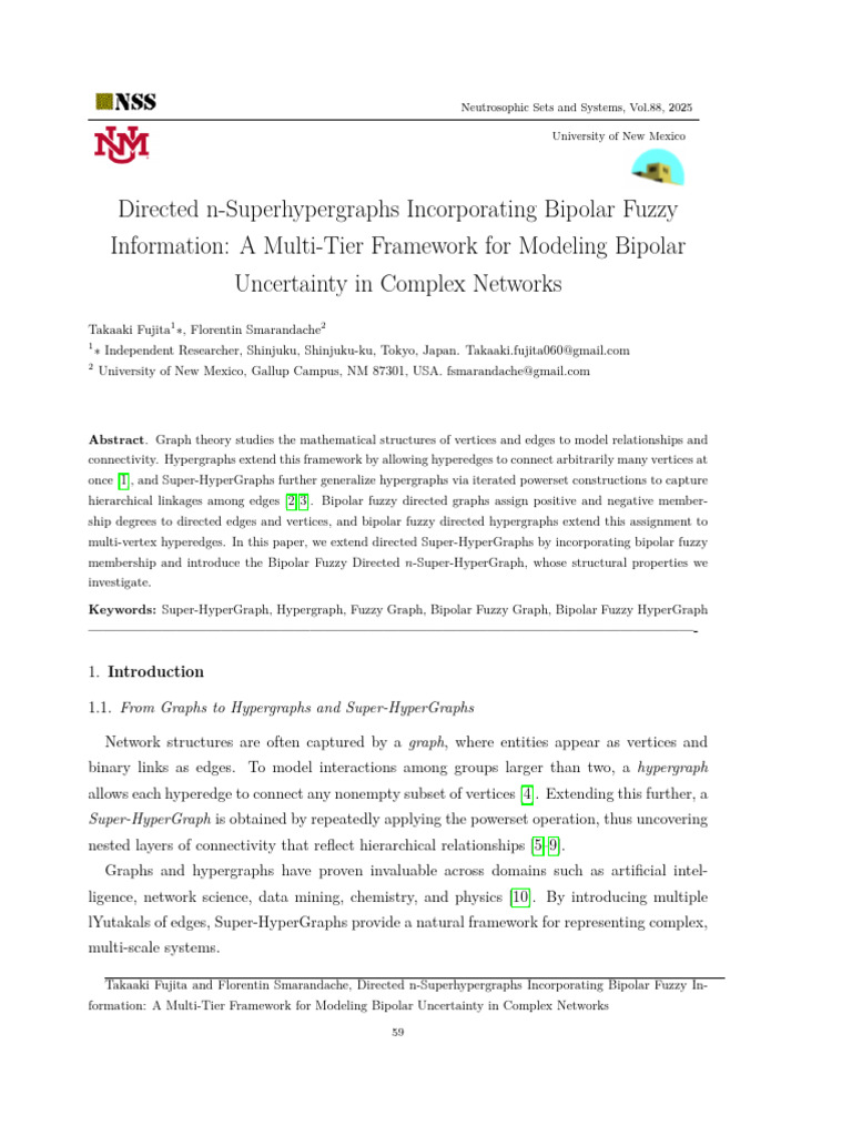 Bipolar Fuzzy Directed Super-HyperGraphs | PDF | Fuzzy Logic ...