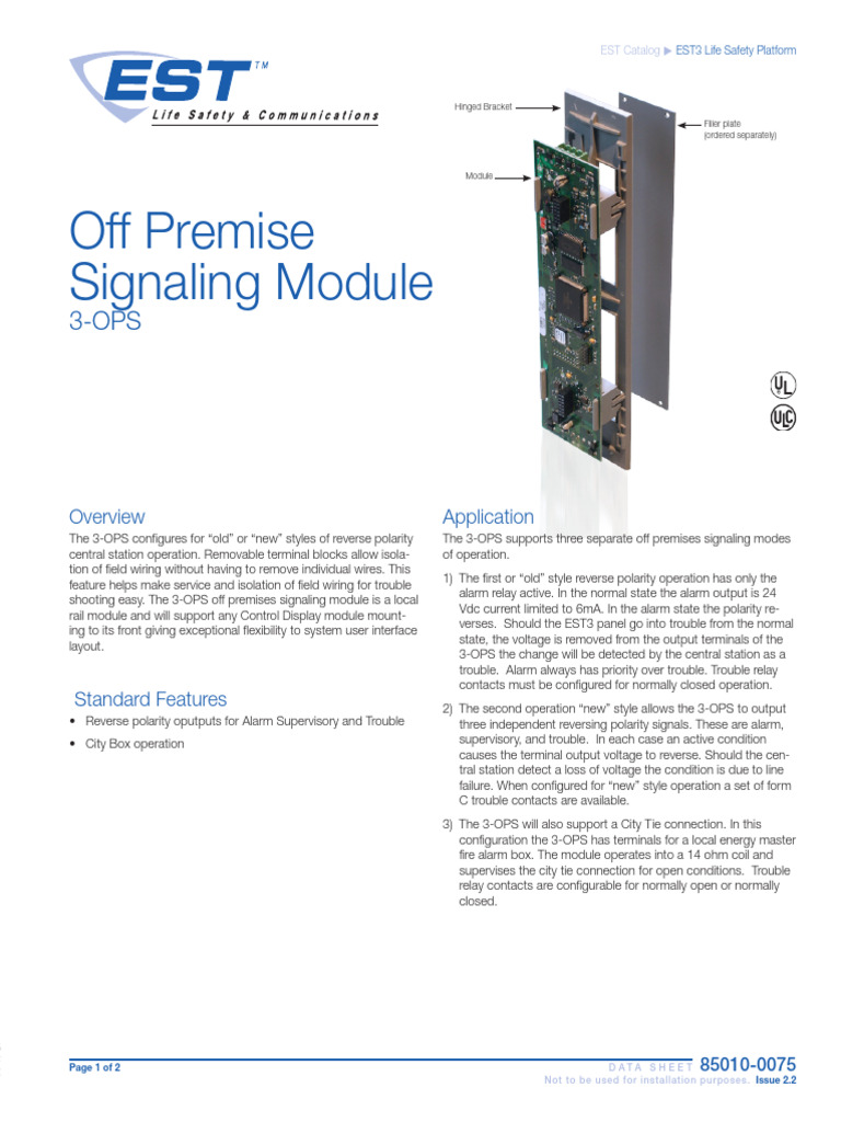 3-OPS Off Premises Signaling Module | PDF | Relay | Switch