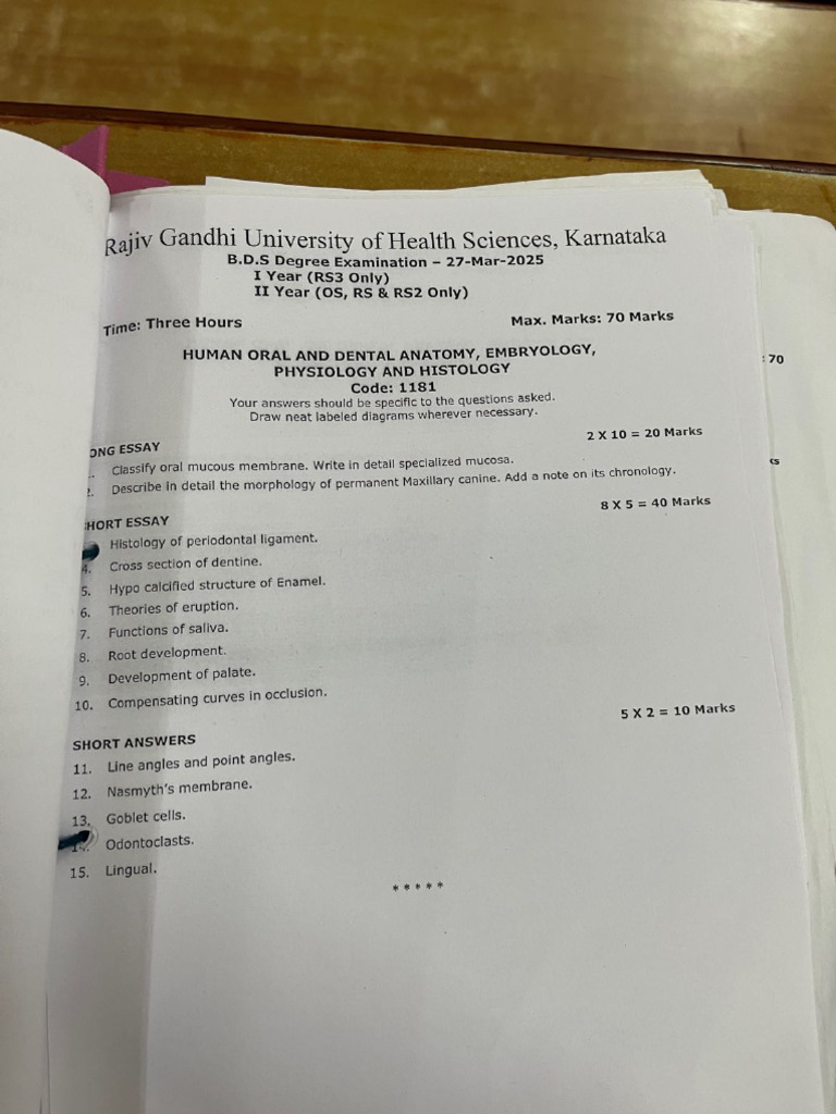 Rguhs Dadh Previous 10 Years | PDF