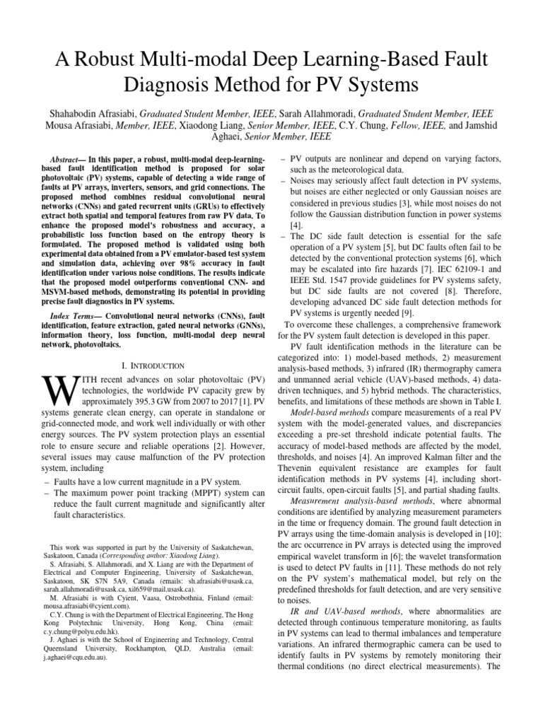 Deep Learning for PV Fault Diagnosis | PDF | Machine Learning ...