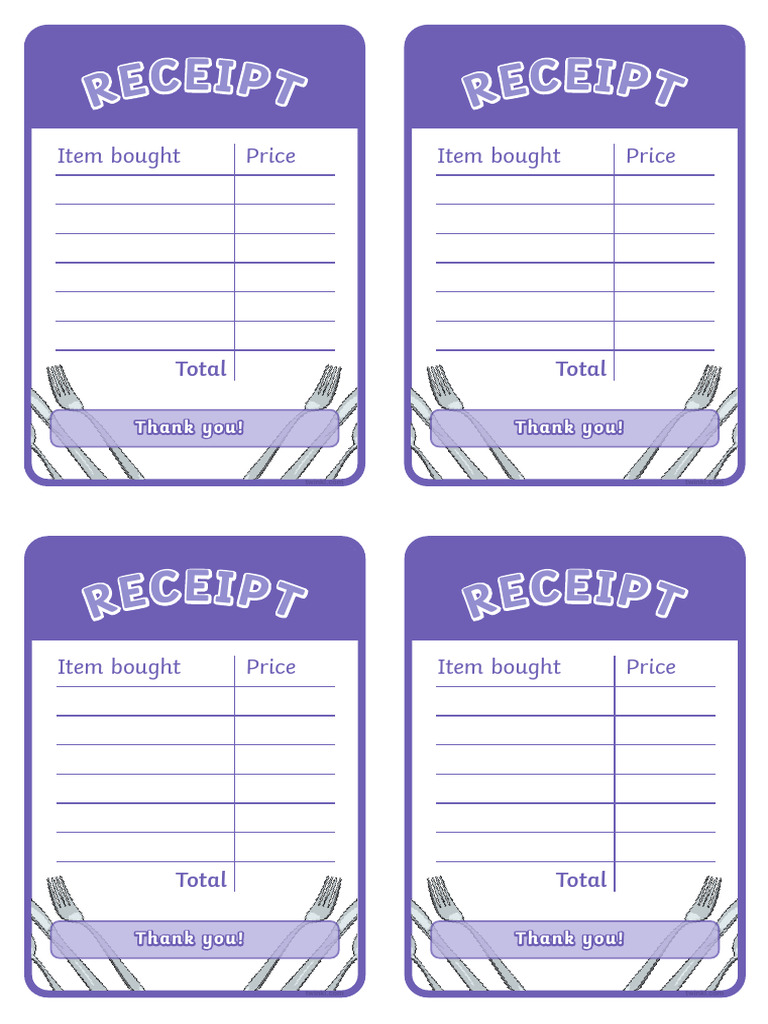 Restaurant Receipt Template | PDF