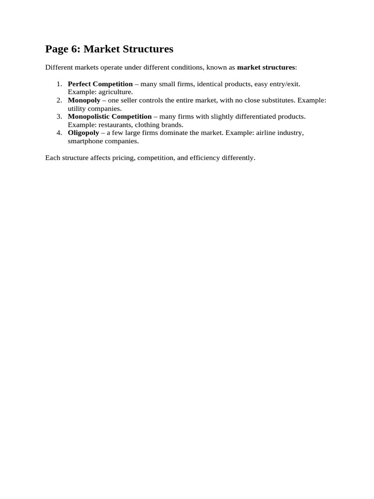 Understanding Market Structures Explained | PDF