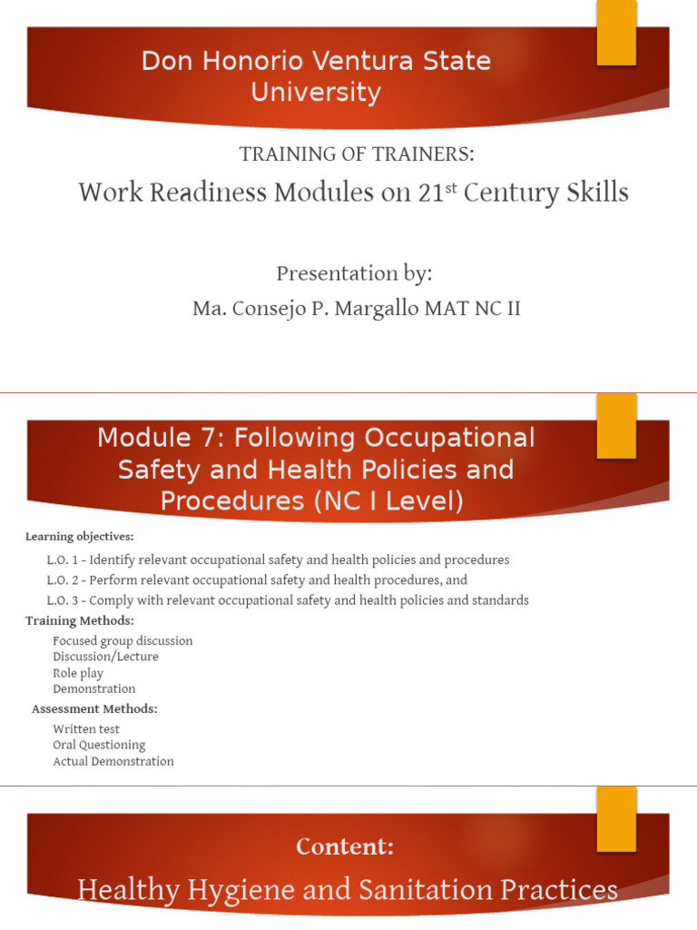 Occupational Safety & Health Training Module | PDF