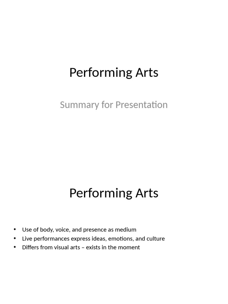 Overview of Performing Arts Elements | PDF | Opera | Theatre