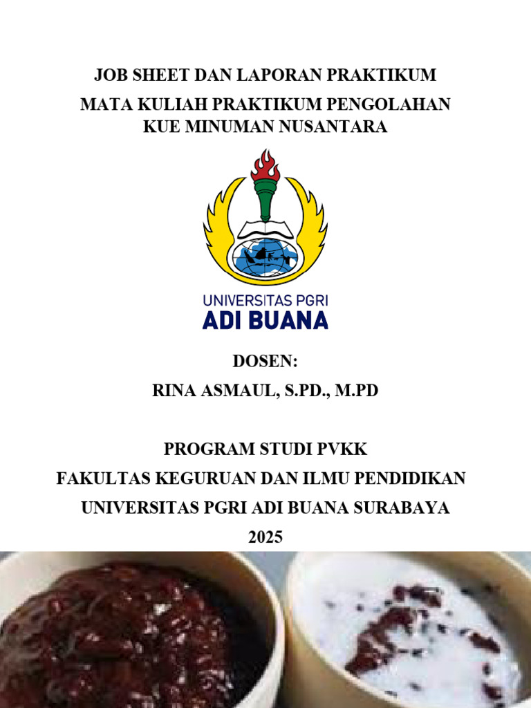 Job Sheet Praktikum Kue Minuman Nusantara | PDF