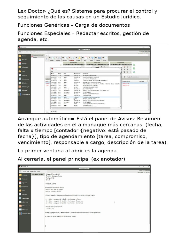 Lex Doctor: Gestión Eficiente de Causas Jurídicas | PDF | Ventana ...