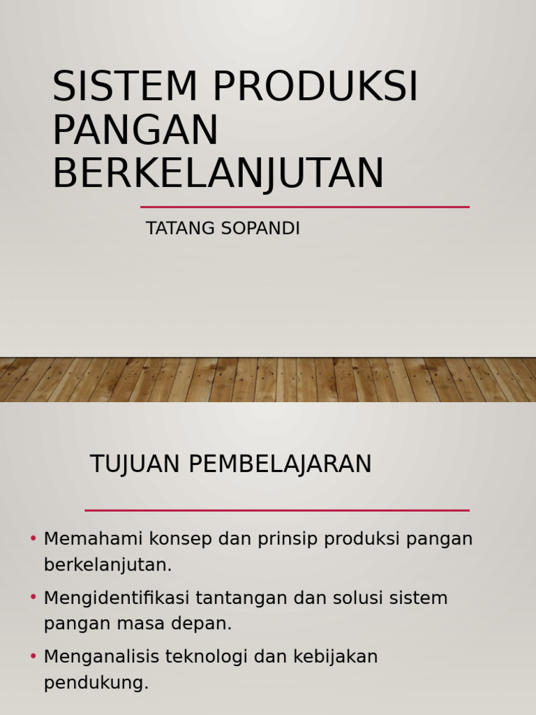 Sistem Produksi Pangan Berkelanjutan | PDF