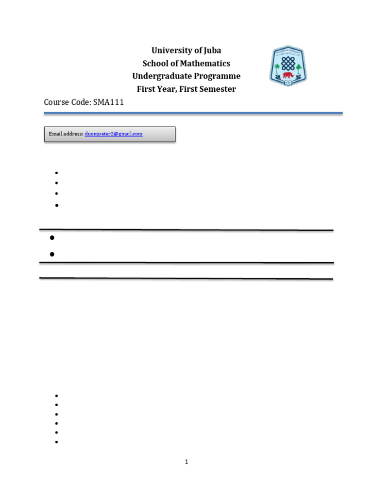 Basic Mathematics I Course Overview | PDF | Set (Mathematics) | Numbers