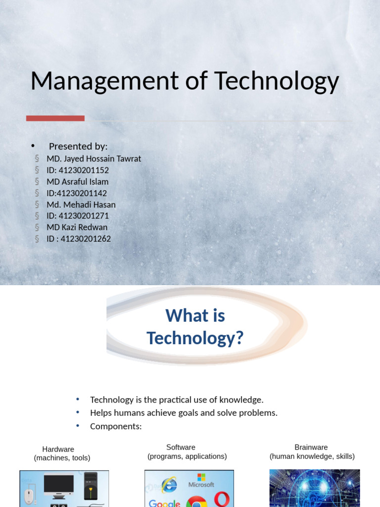 Managing Technology: Key Insights and Strategies | PDF