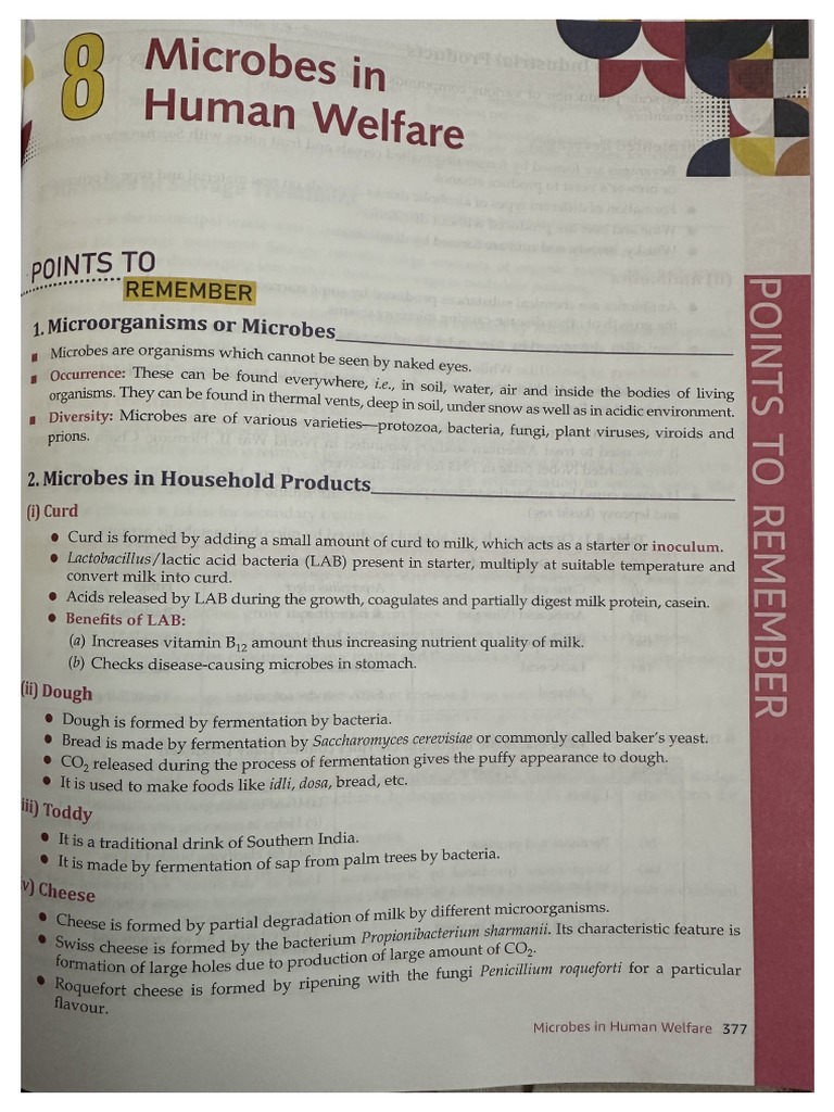 CH 8 Biology - Microbes in Human Welfare Xamidea | PDF