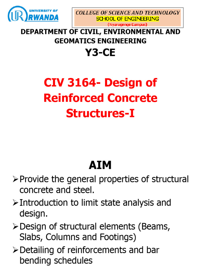 Reinforced Concrete Design Course Overview | PDF | Elasticity (Physics ...