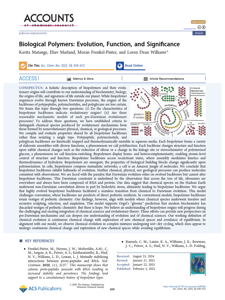 Biopolymer Evolution and Origins | PDF | Ribosome | Abiogenesis