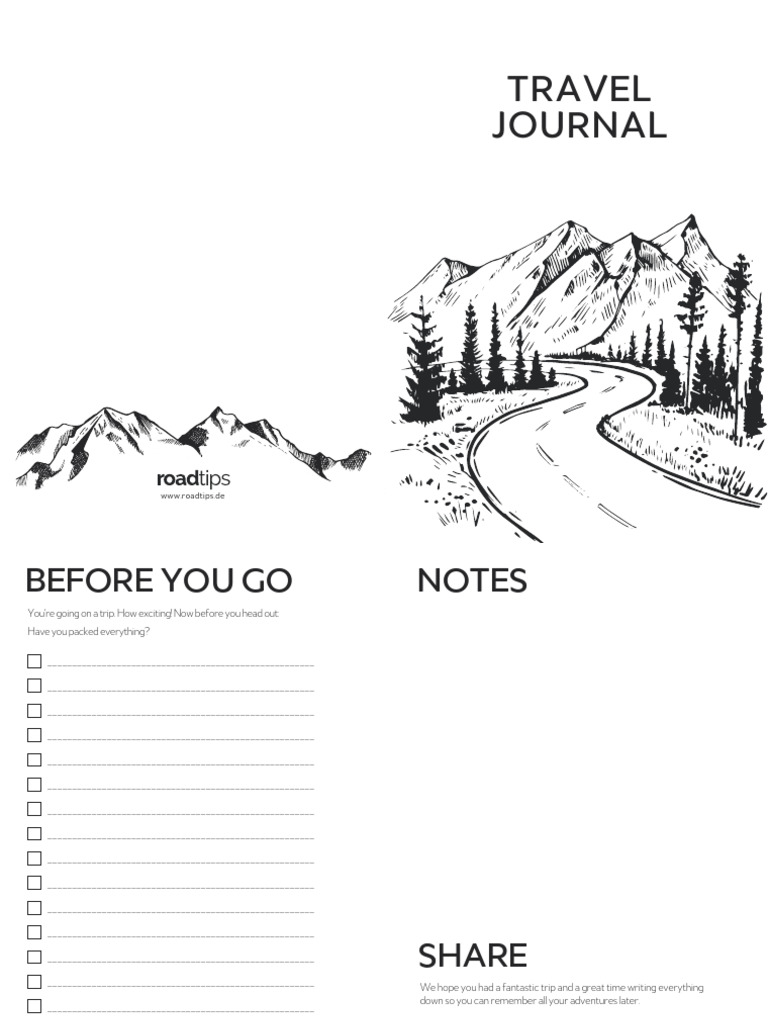Travel Journal Template for Adventures | PDF