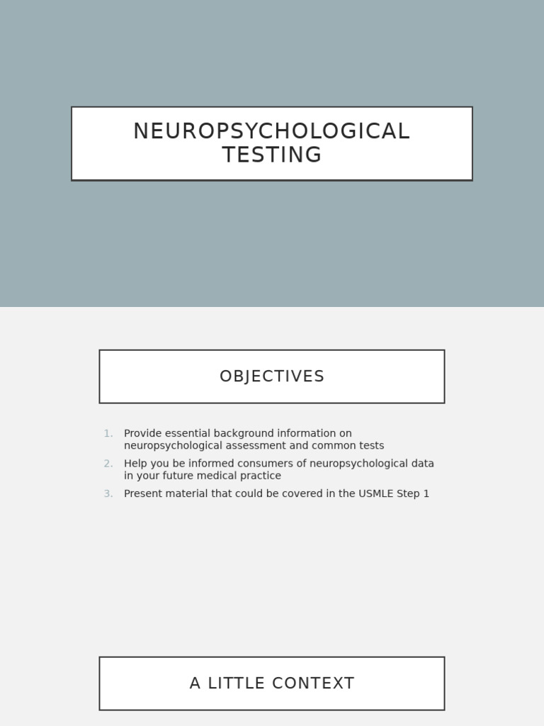 Neuropsychological Testing | PDF | Neuropsychology | Neurology