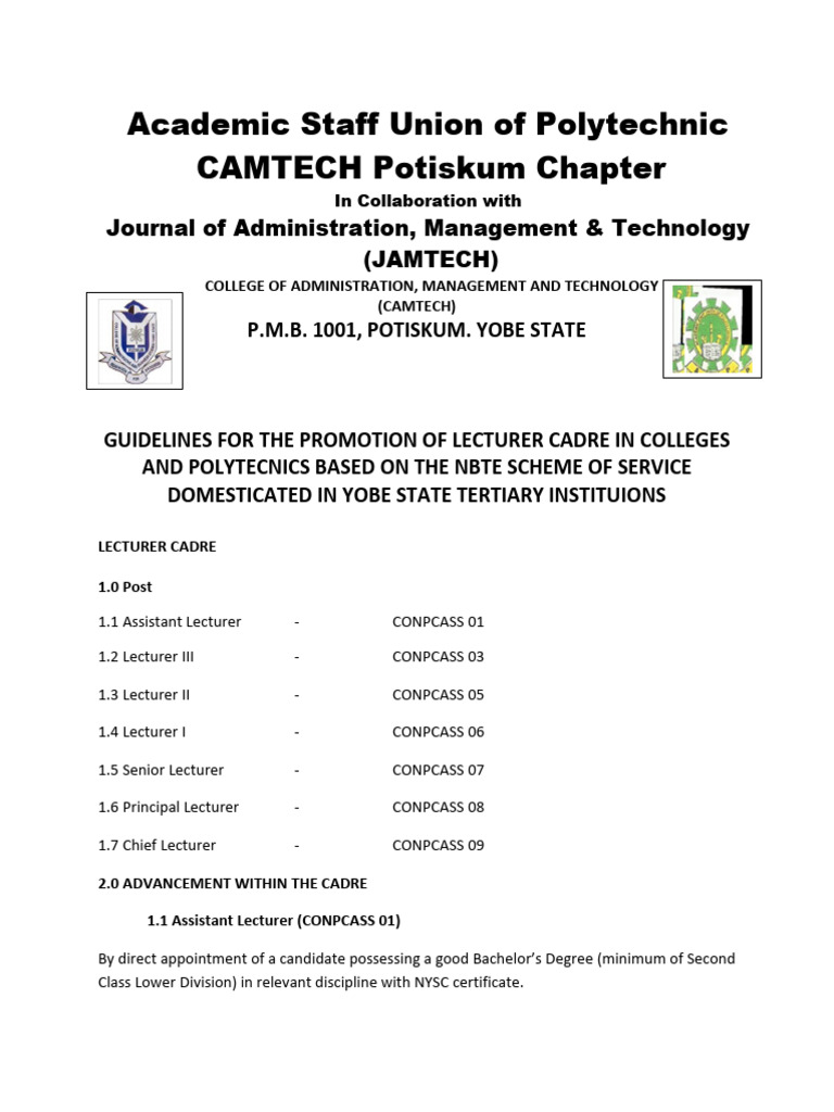 Promotion Guidelines for Polytechnic Lecturers | PDF | Lecturer ...