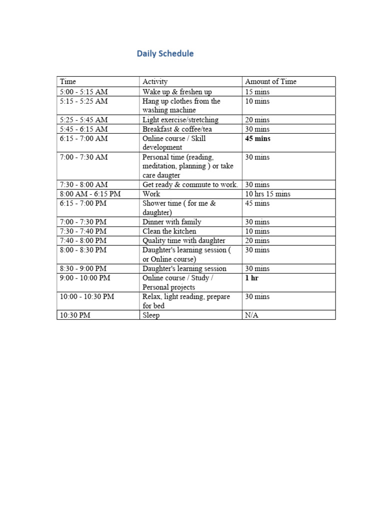 Daily Routine and Time Management Guide | PDF