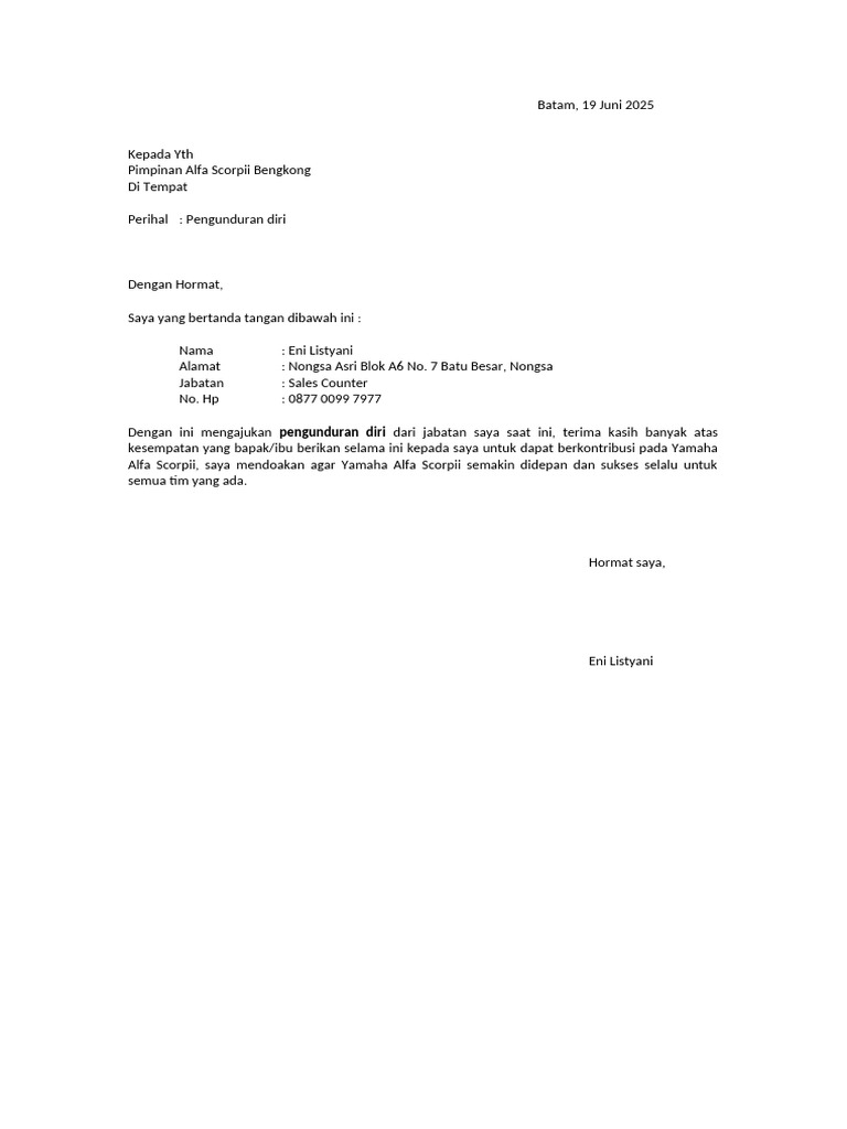 Resign Eni | PDF