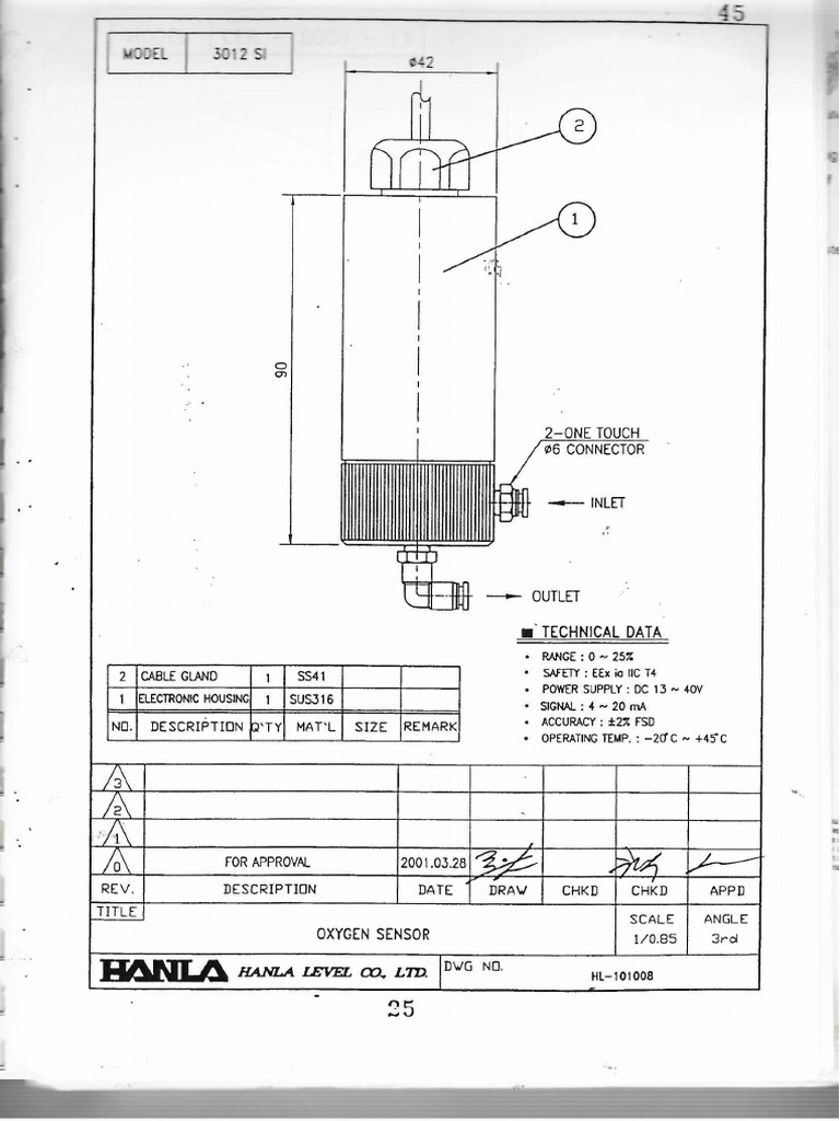 Oxygen Sensor Diagram Model 3012 Si Hanla | PDF