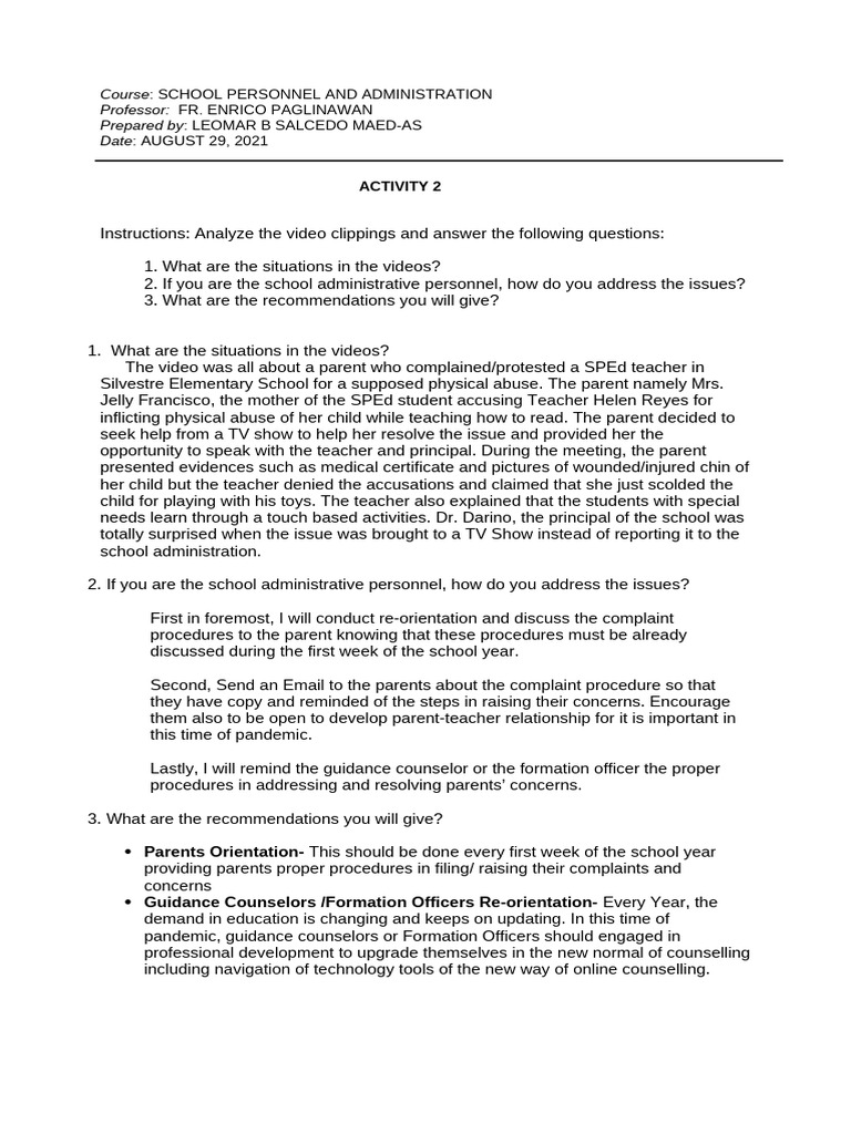 Addressing Complaints in School Administration | PDF | Teachers ...