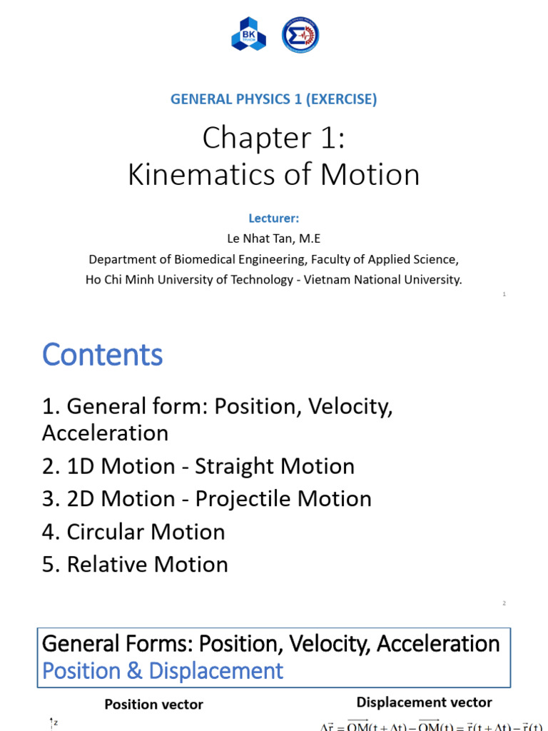 Kinematics of Motion: Concepts & Examples | PDF | Acceleration | Velocity