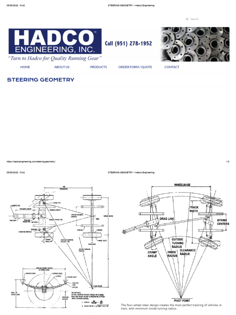 Steering Geometry - Hadco Engineering | PDF