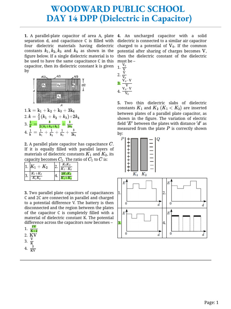 Capacitance of Half-Filled Capacitors | PDF | Capacitor | Dielectric