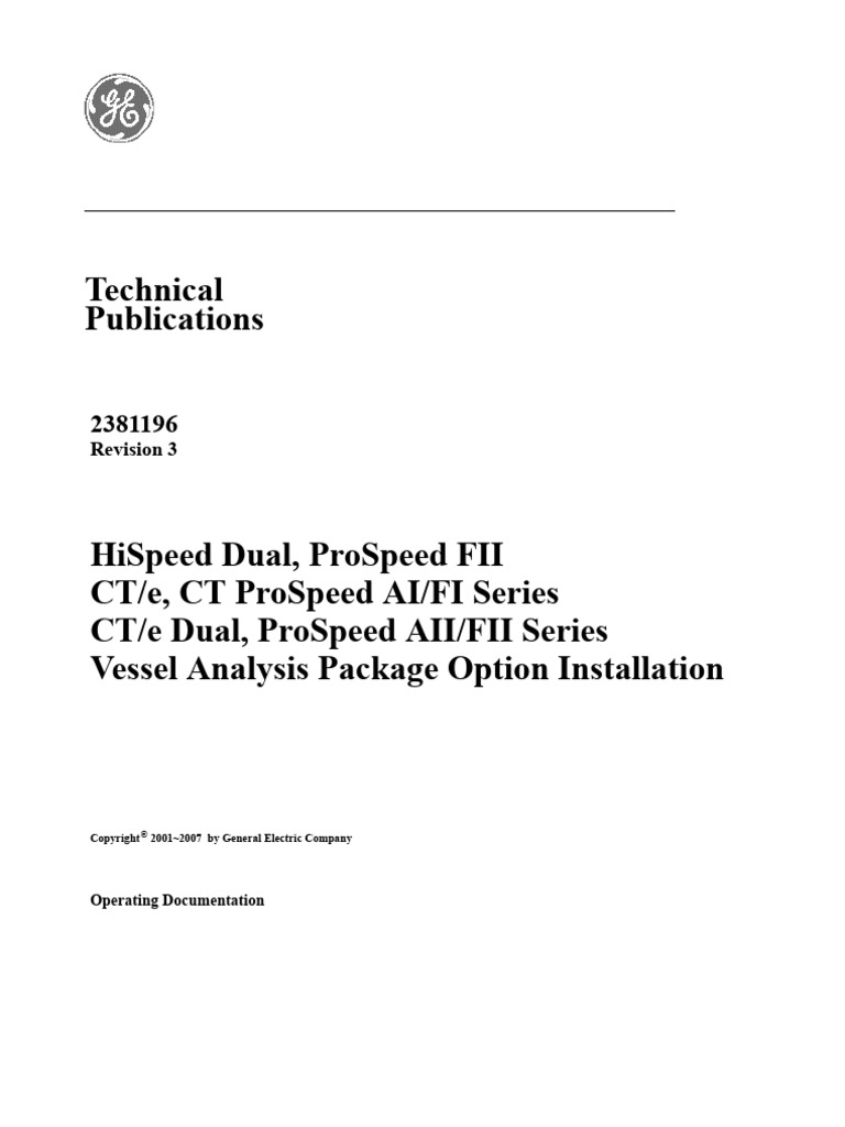 Technical Publications: GE Healthcare | PDF
