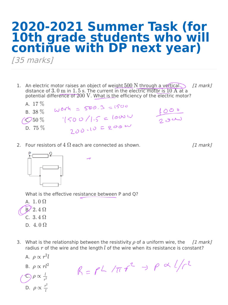 2020-2021 Summer Task For 10th Grade - Kopya 2 | PDF | Waves | Refraction