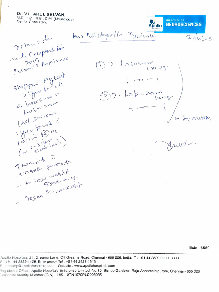 Apollo Hospitals Prescription (1) | PDF