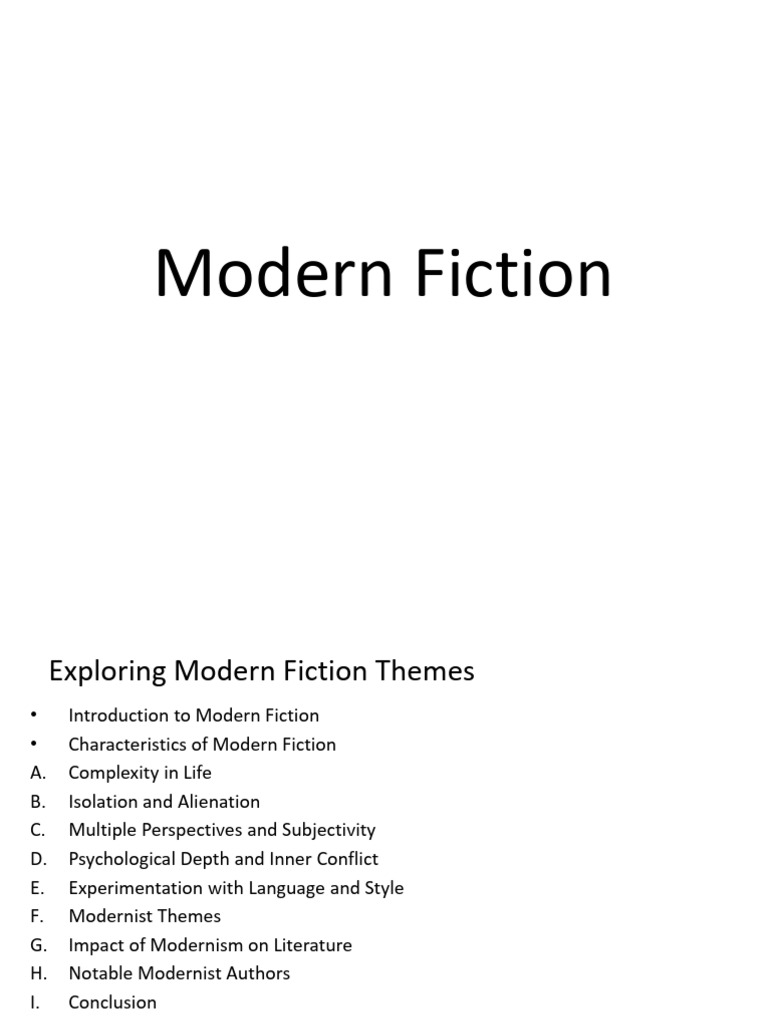 Exploring Modern Fiction Themes | PDF | Narrative | Literary Modernism