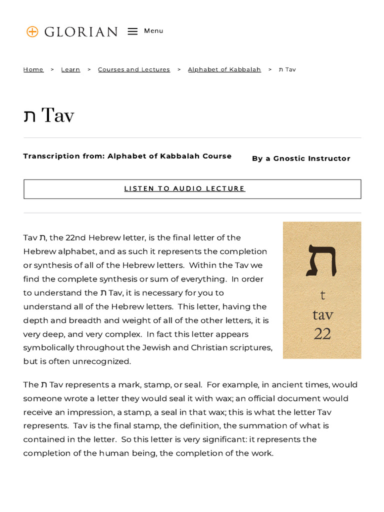 ת Tav - Alphabet of Kabbalah, A Free Course | PDF | Jesus | The Beast ...