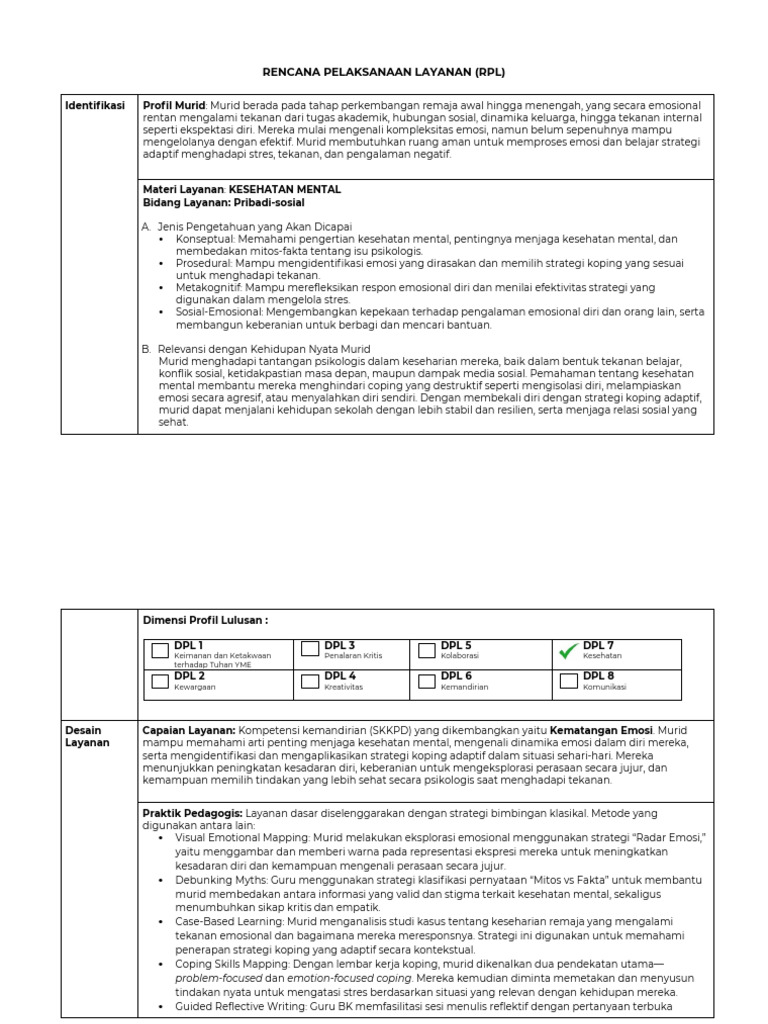 RPL Format Deep Learning - Mental Health | PDF