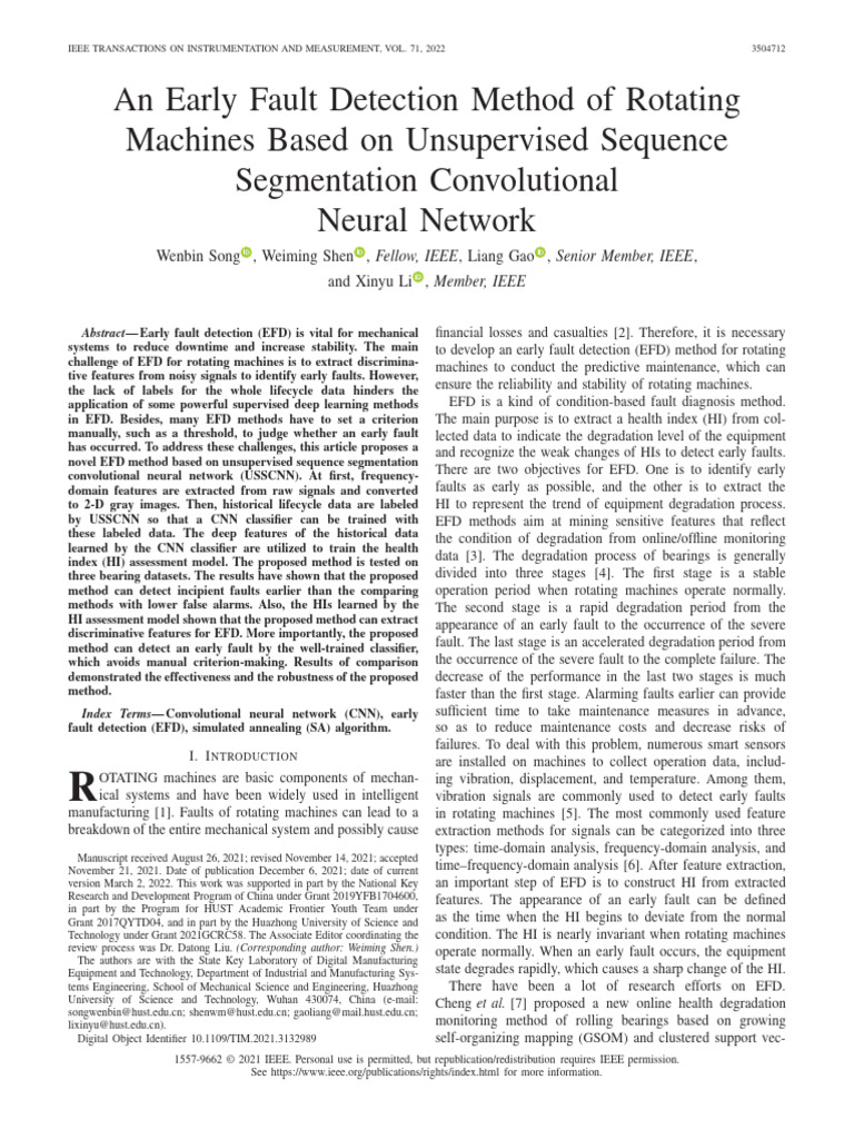 Early Fault Detection in Rotating Machines | PDF | Image Segmentation ...