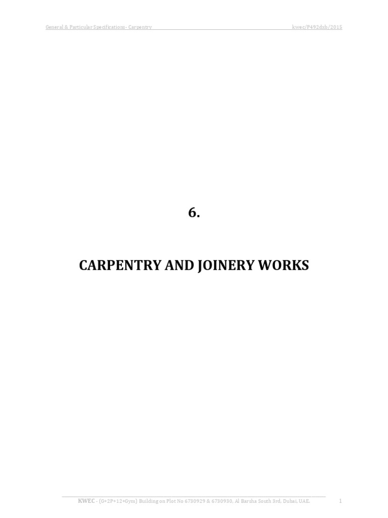 6.0 Carpentry and Joinery | PDF | Plywood | Door