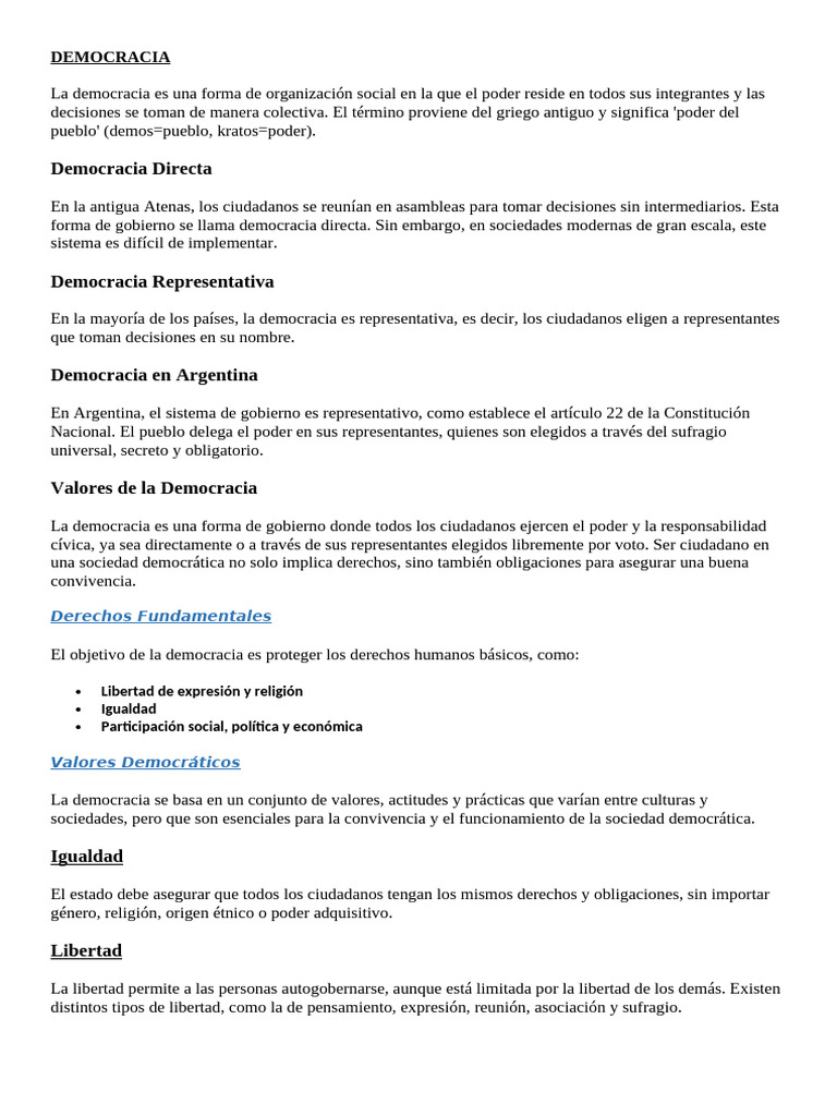 Fundamentos de la Democracia y Derechos | PDF | Democracia | Ideologías ...