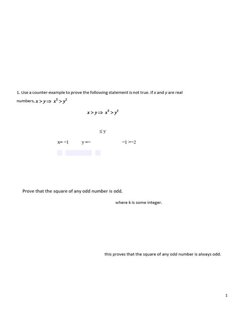 AS Level Proof Practice Questions | PDF | Mathematical Proof ...