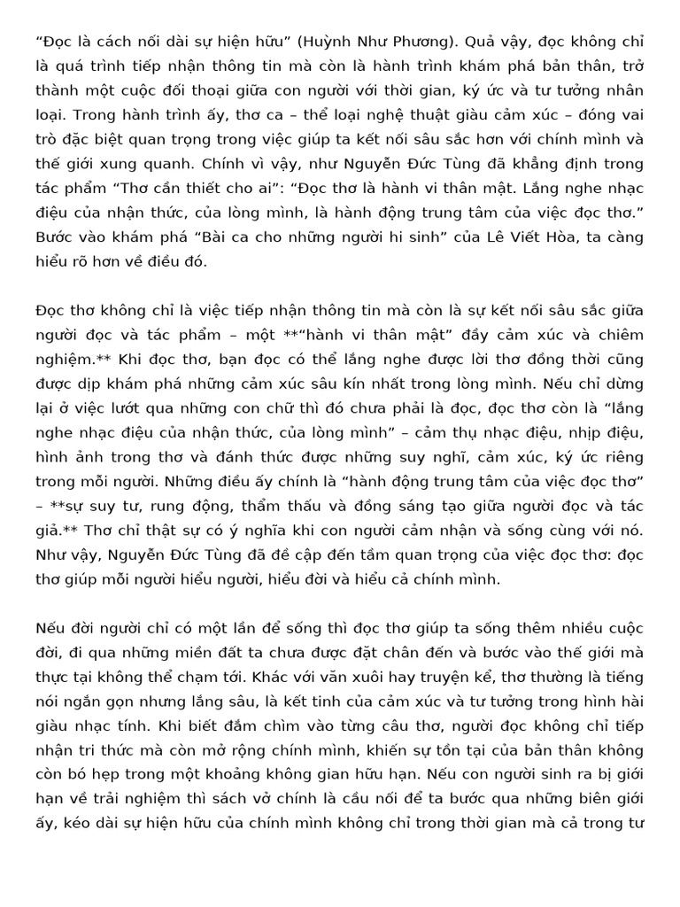 Bai Van Doc Tho Sua | PDF