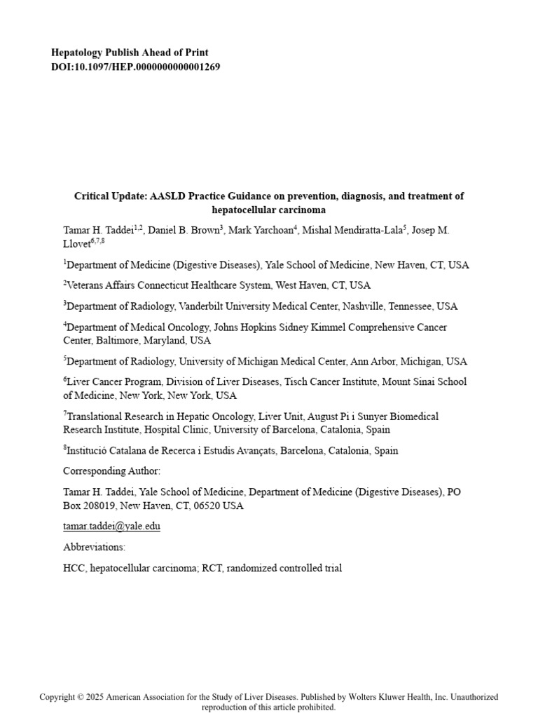AASLD 2023 HCC Practice Guidance Update | PDF | Neoplasms | Diseases ...