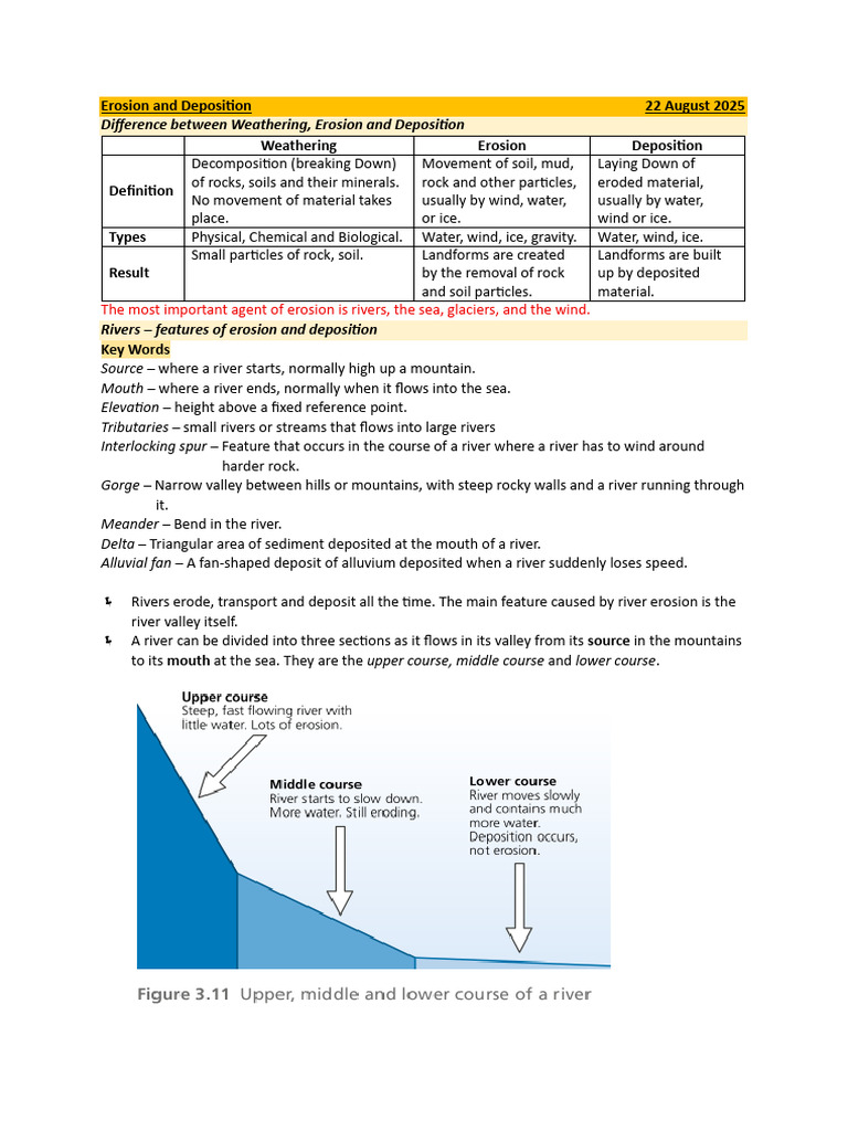 Erosion vs. Deposition Explained | PDF