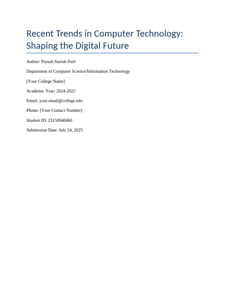 Patil Piyush TechTrends 2025 Part1 | PDF