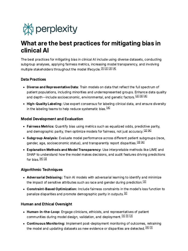 Best Practices to Mitigate AI Bias | PDF | Artificial Intelligence ...