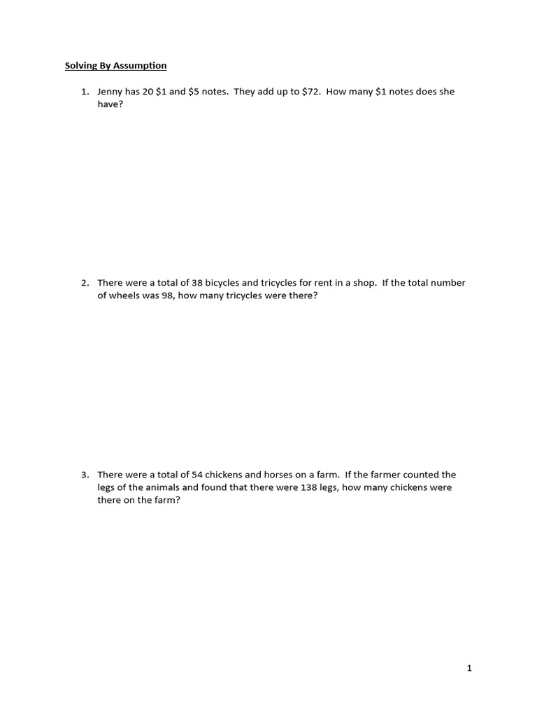 Solving Assumption-Based Math Problems | PDF