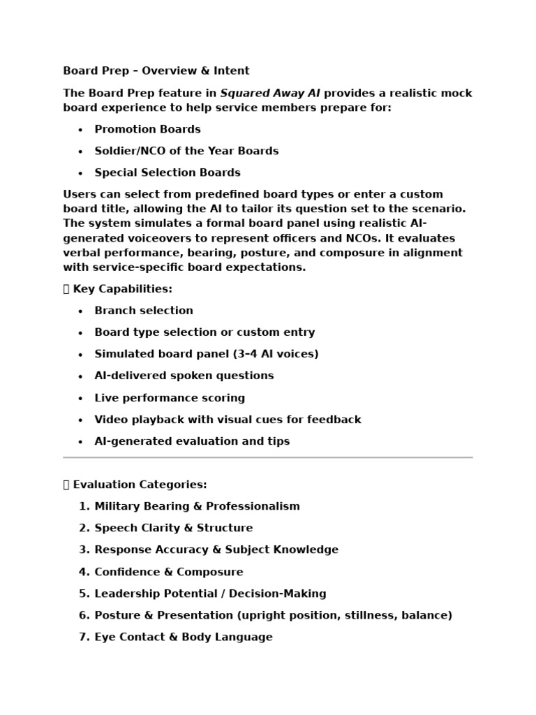 AI Military Board Prep Overview | PDF | Human Communication | Communication