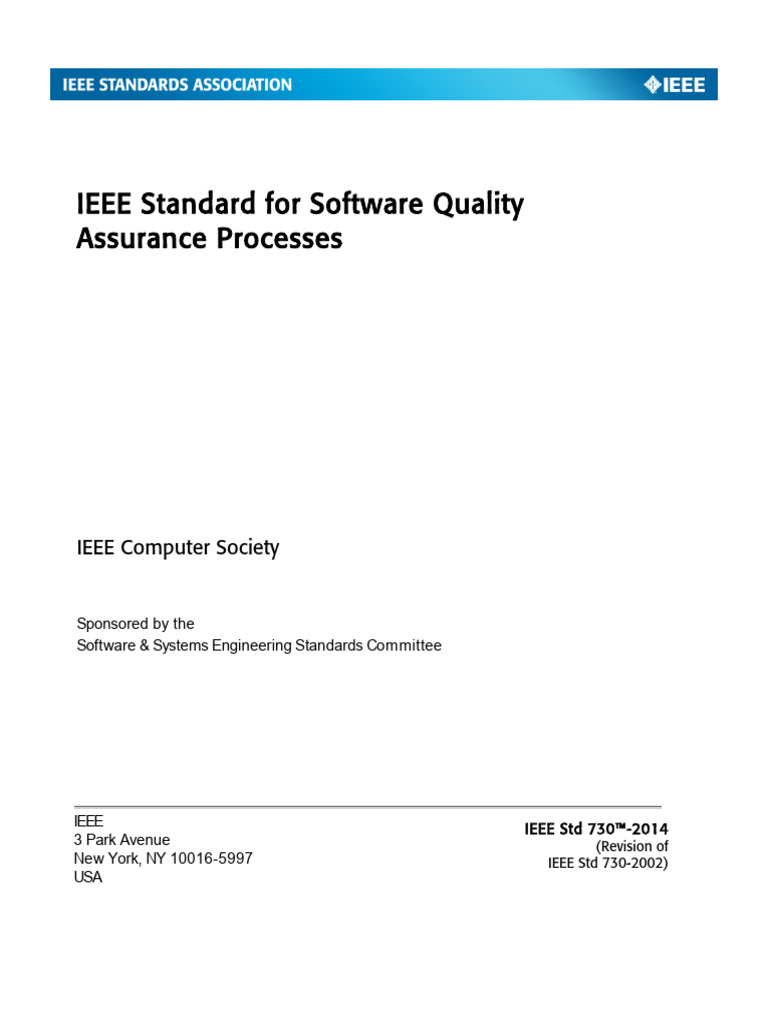 IEEE Std 730-2014 Overview | PDF