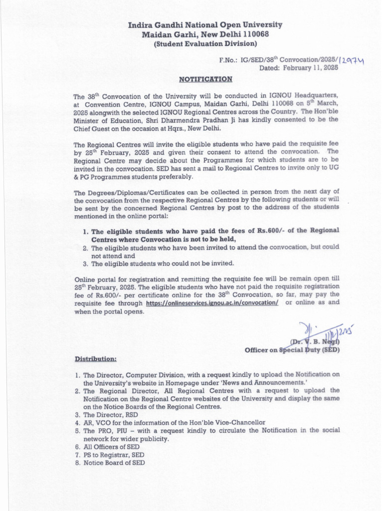Convocation Notification | PDF