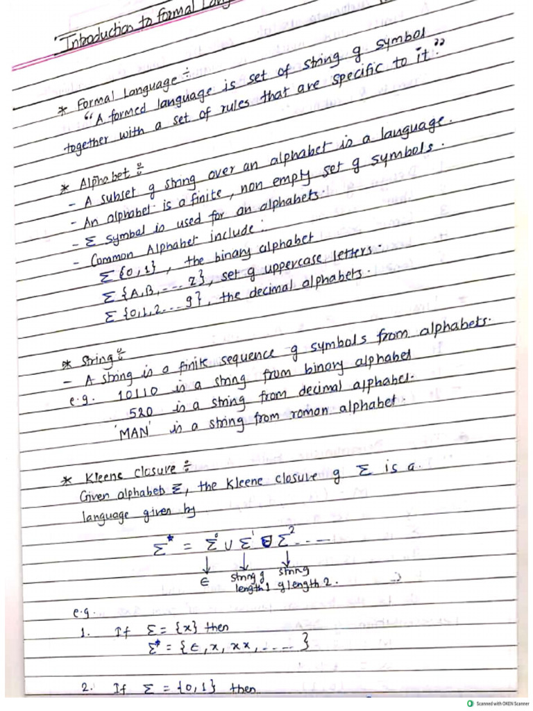 Toc Unit 1 Notes | PDF