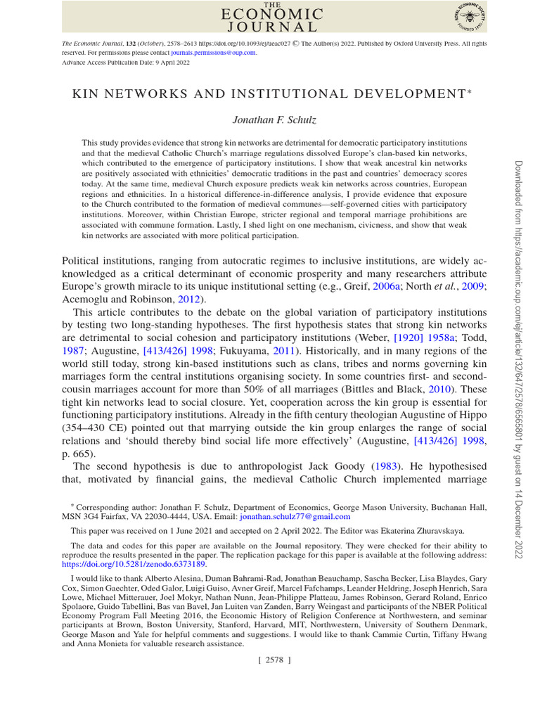 Kin Networks and Democracy Development | PDF | Democracy | Political ...