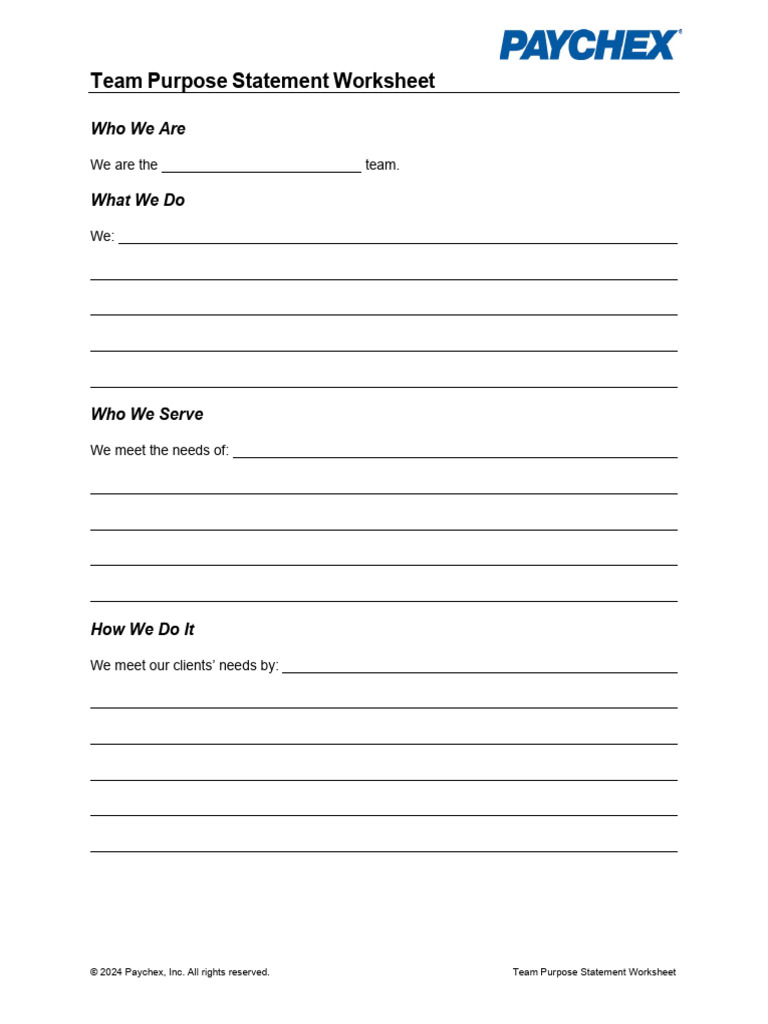 Team Purpose and Assessment Toolkit | PDF | Social Psychology ...